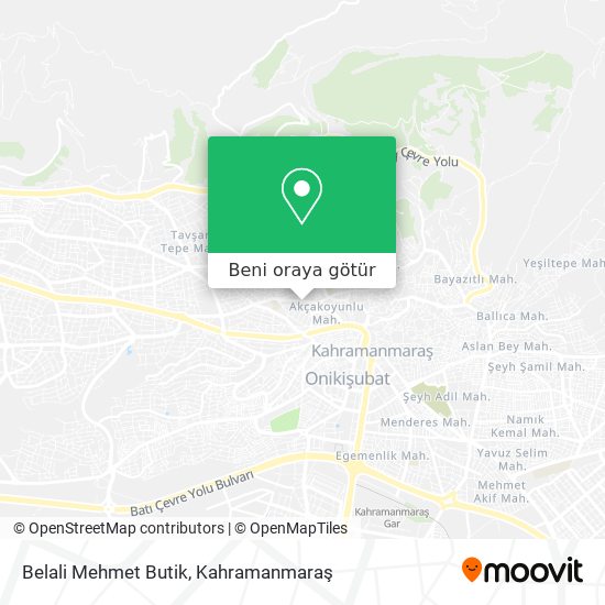 Belali Mehmet Butik harita