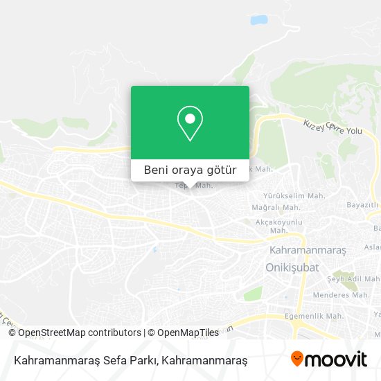 Kahramanmaraş Sefa Parkı harita