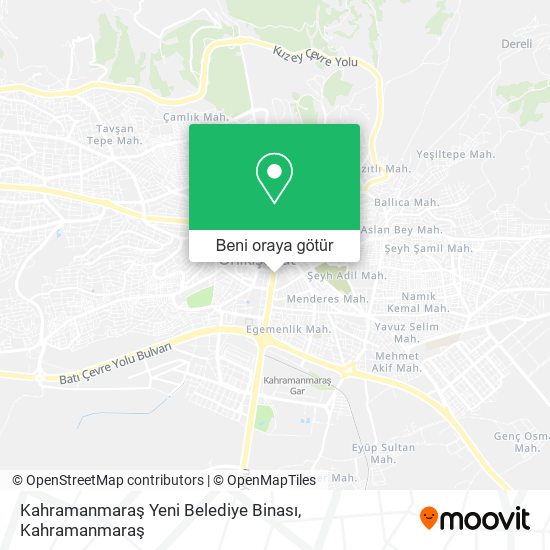 Kahramanmaraş Yeni Belediye Binası harita