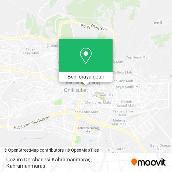 Çözüm Dershanesi Kahramanmaraş harita