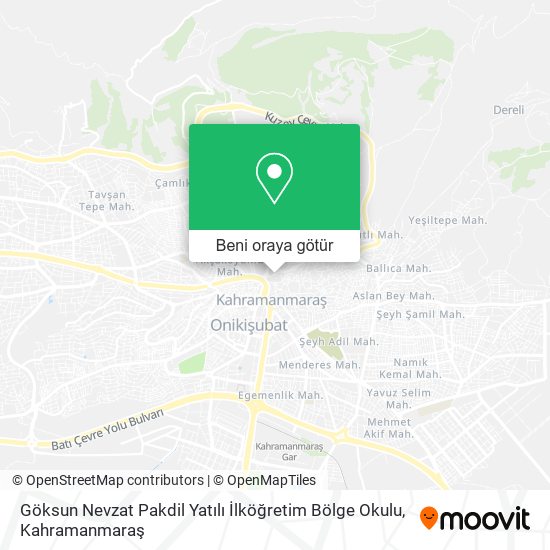 Göksun Nevzat Pakdil Yatılı İlköğretim Bölge Okulu harita