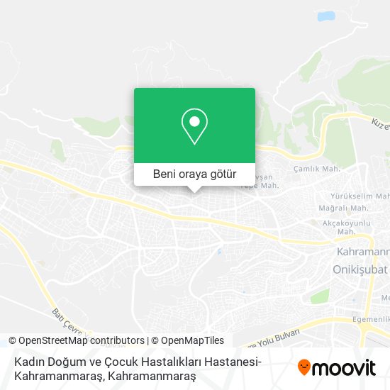 Kadın Doğum ve Çocuk Hastalıkları Hastanesi-Kahramanmaraş harita