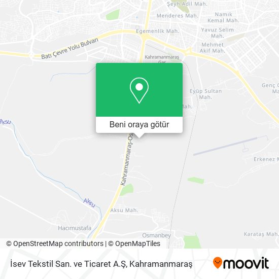 İsev Tekstil San. ve Ticaret A.Ş harita