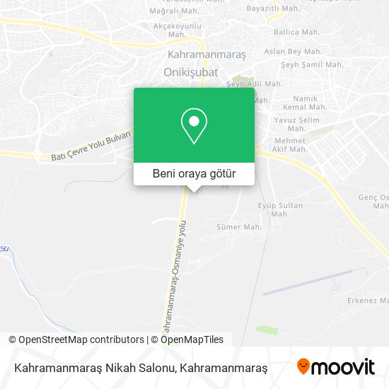 Kahramanmaraş Nikah Salonu harita