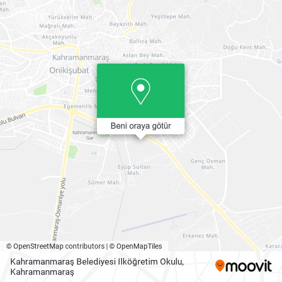 Kahramanmaraş Belediyesi Ilköğretim Okulu harita