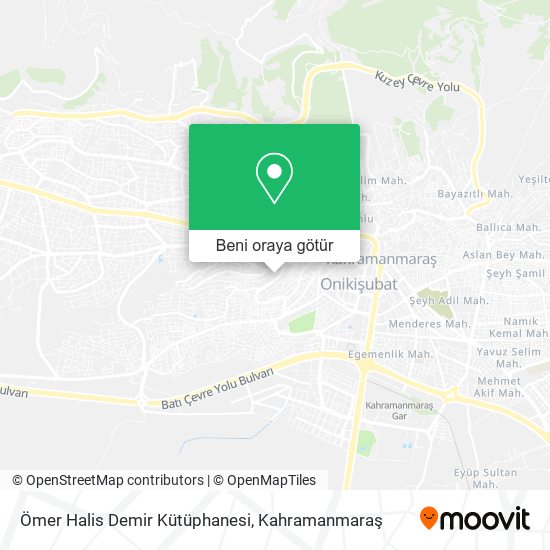 Ömer Halis Demir Kütüphanesi harita