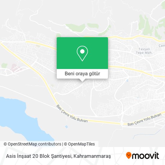 Asis İnşaat 20 Blok Şantiyesi harita