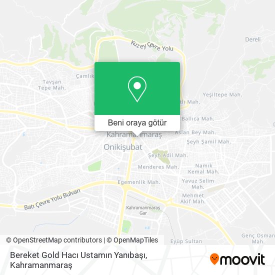 Bereket Gold Hacı Ustamın Yanıbaşı harita