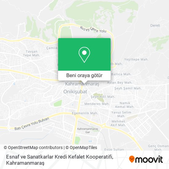 Esnaf ve Sanatkarlar Kredi Kefalet Kooperatifi harita