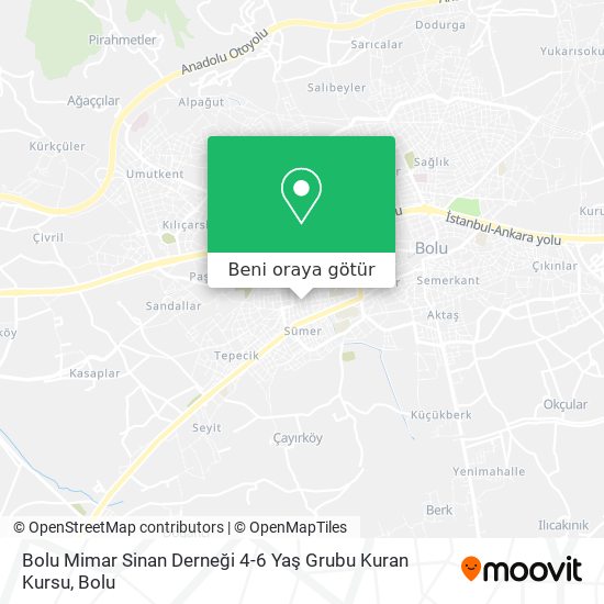 Bolu Mimar Sinan Derneği 4-6 Yaş Grubu Kuran Kursu harita