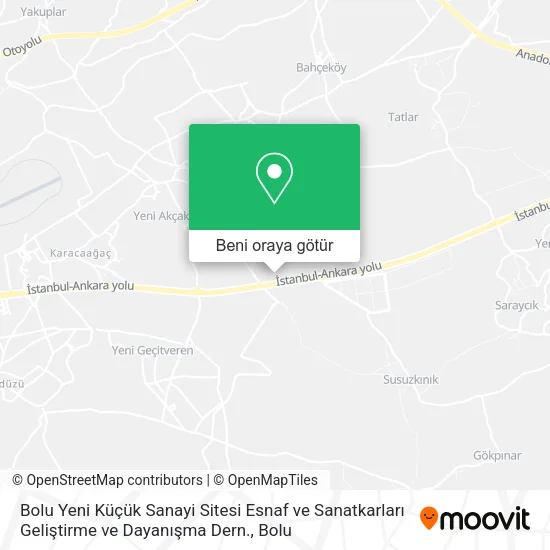 Bolu Yeni Küçük Sanayi Sitesi Esnaf ve Sanatkarları Geliştirme ve Dayanışma Dern. harita