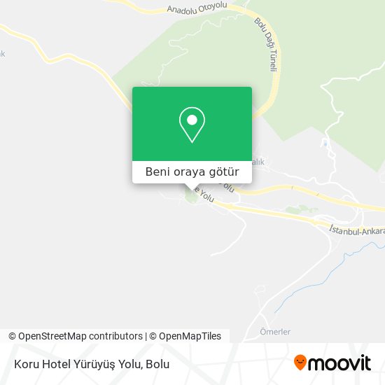 Koru Hotel Yürüyüş Yolu harita