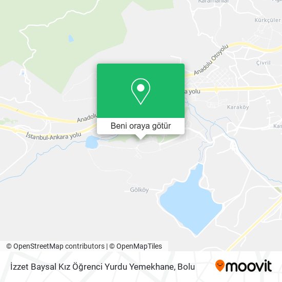 İzzet Baysal Kız Öğrenci Yurdu Yemekhane harita