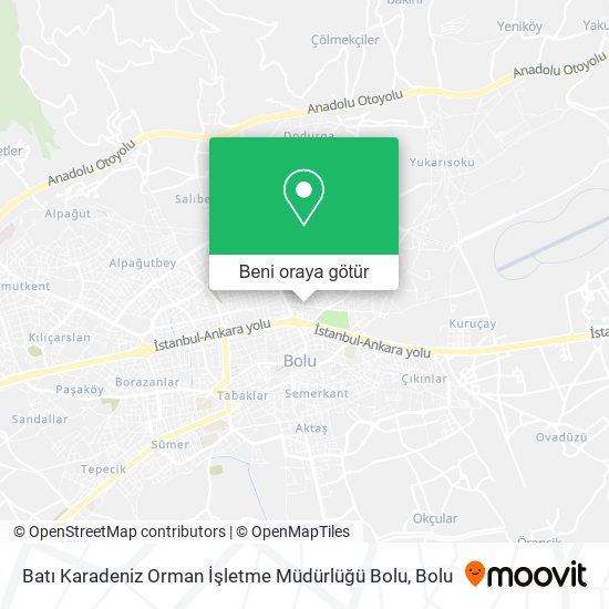 Batı Karadeniz Orman İşletme Müdürlüğü Bolu harita