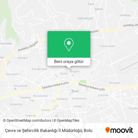 Çevre ve Şehircilik Bakanlığı İl Müdürlüğü harita