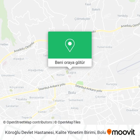 Köroğlu Devlet Hastanesi, Kalite Yönetim Birimi harita