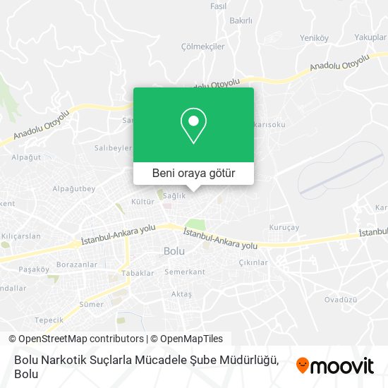 Bolu Narkotik Suçlarla Mücadele Şube Müdürlüğü harita