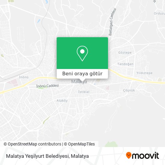 Malatya Yeşilyurt Belediyesi harita