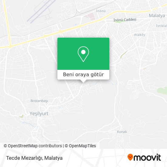 Tecde Mezarlığı harita