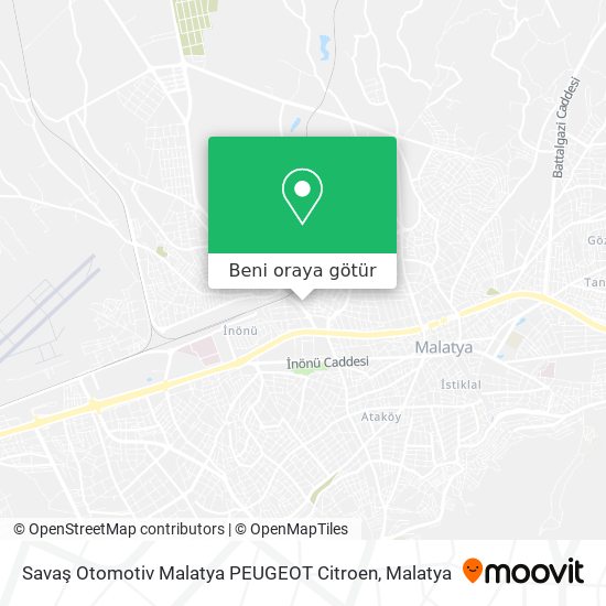 Savaş Otomotiv Malatya PEUGEOT Citroen harita