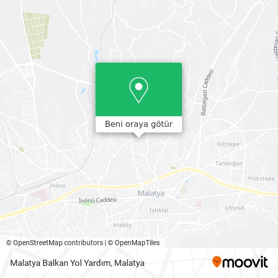 Malatya Balkan Yol Yardım harita