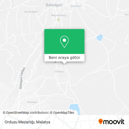 Orduzu Mezarlığı harita