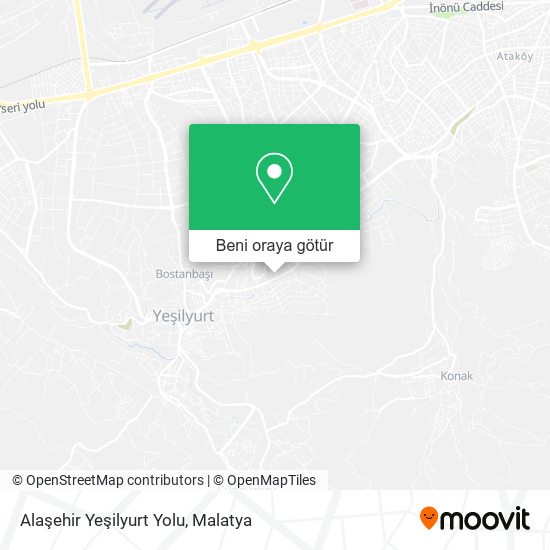 Alaşehir Yeşilyurt Yolu harita