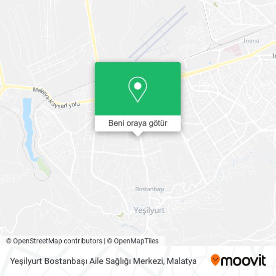 Yeşilyurt Bostanbaşı Aile Sağlığı Merkezi harita