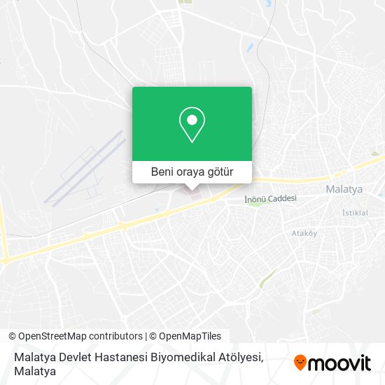 Malatya Devlet Hastanesi Biyomedikal Atölyesi harita