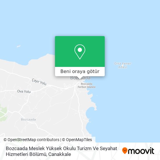 Bozcaada Meslek Yüksek Okulu Turizm Ve Seyahat Hizmetleri Bölümü harita