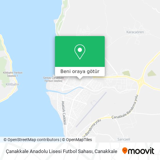 Çanakkale Anadolu Lisesi Futbol Sahası harita
