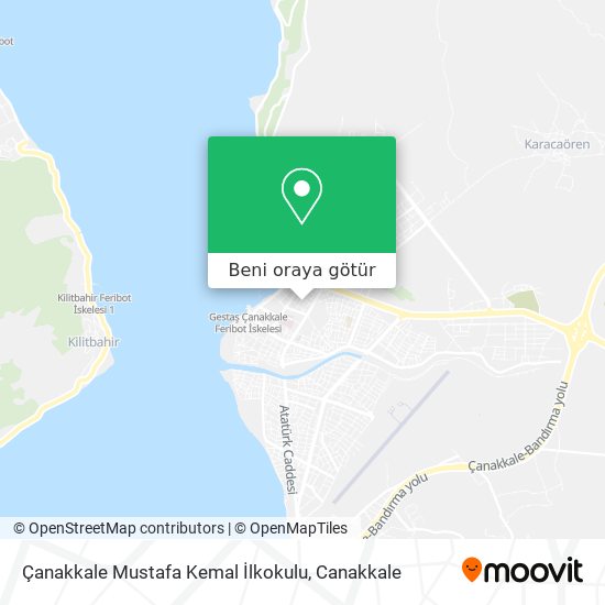Çanakkale Mustafa Kemal İlkokulu harita