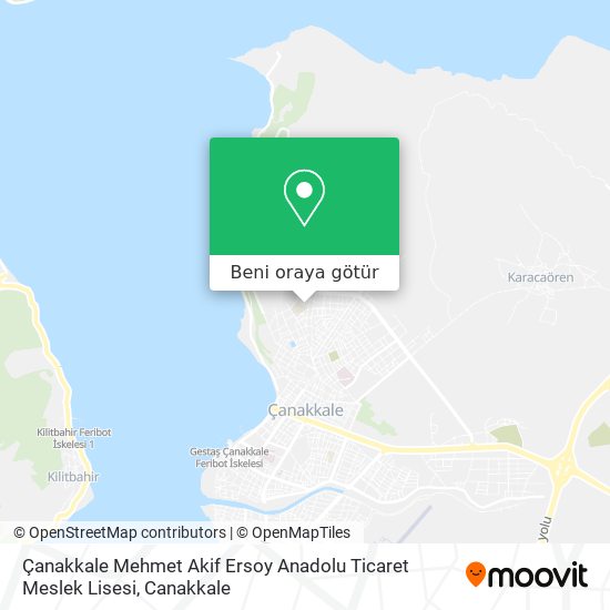 Çanakkale Mehmet Akif Ersoy Anadolu Ticaret Meslek Lisesi harita