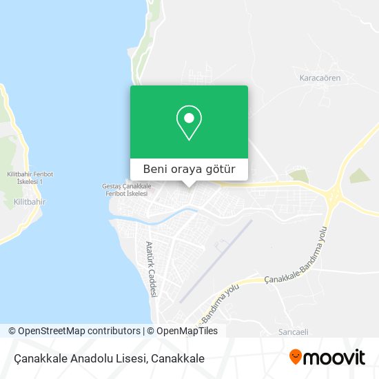 Çanakkale Anadolu Lisesi harita