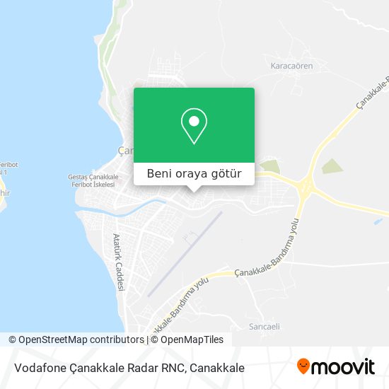 Vodafone Çanakkale Radar RNC harita
