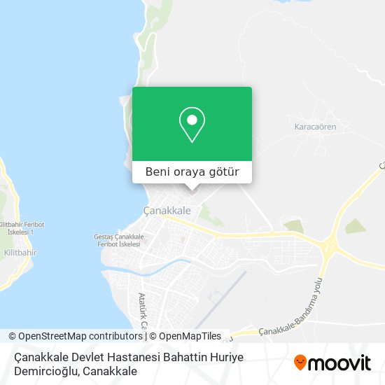 Çanakkale Devlet Hastanesi Bahattin Huriye Demircioğlu harita