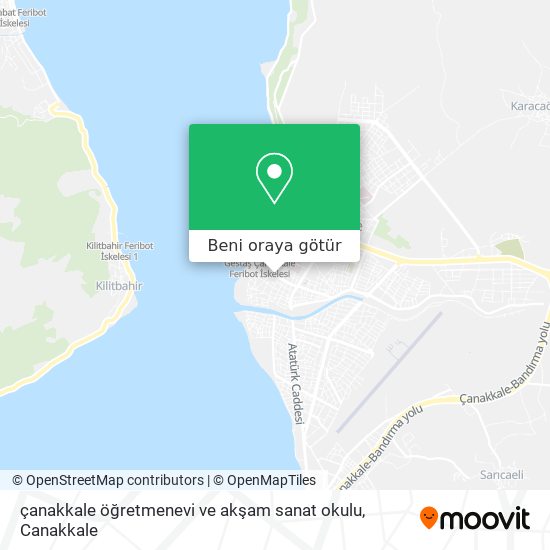 çanakkale öğretmenevi ve akşam sanat okulu harita