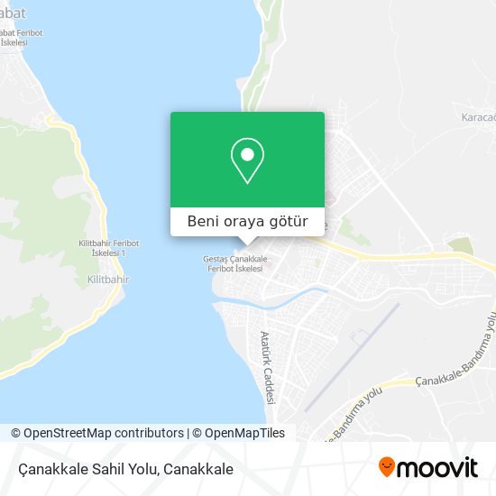 Çanakkale Sahil Yolu harita