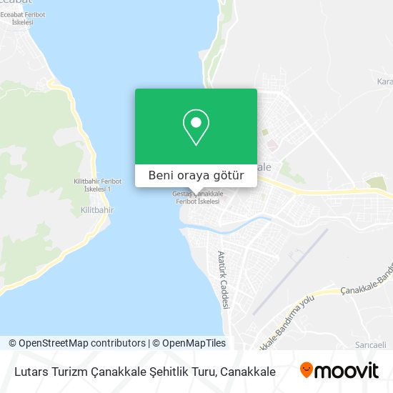 Lutars Turizm Çanakkale Şehitlik Turu harita