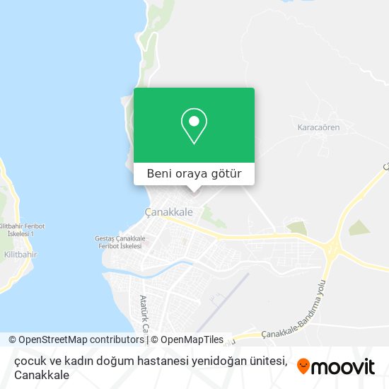 çocuk ve kadın doğum hastanesi yenidoğan ünitesi harita