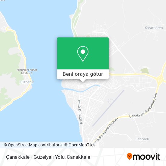 Çanakkale - Güzelyalı Yolu harita