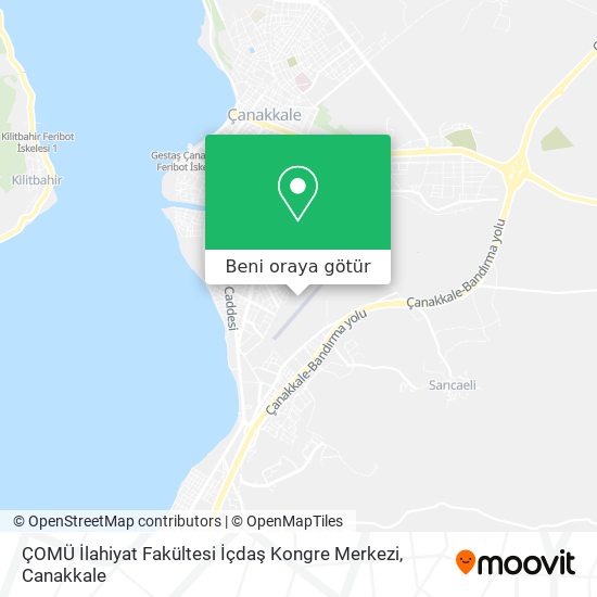 ÇOMÜ İlahiyat Fakültesi İçdaş Kongre Merkezi harita