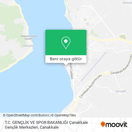 T.C. GENÇLİK VE SPOR BAKANLIĞI Çanakkale Gençlik Merkezleri harita