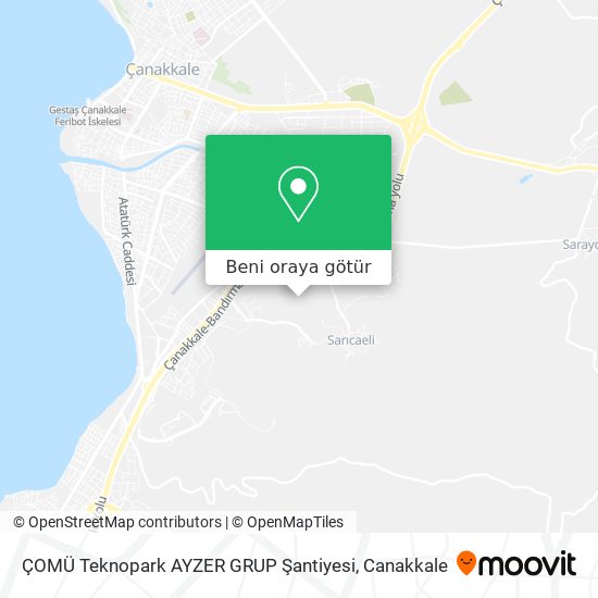ÇOMÜ Teknopark AYZER GRUP Şantiyesi harita