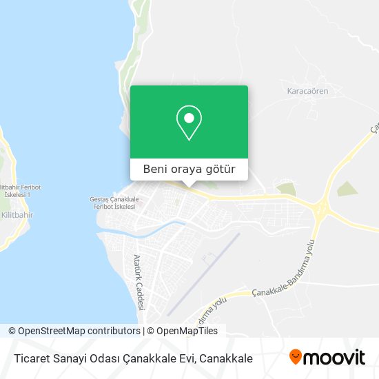Ticaret Sanayi Odası Çanakkale Evi harita