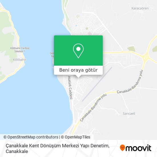 Çanakkale Kent Dönüşüm Merkezi Yapı Denetim harita