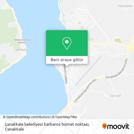 çanakkale belediyesi barbaros hizmet noktası harita