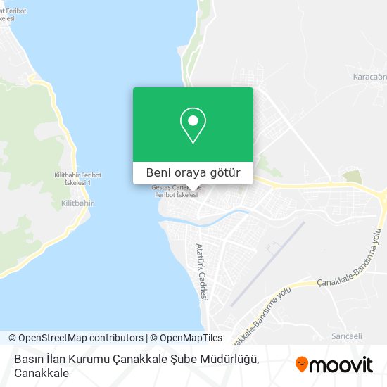 Basın İlan Kurumu Çanakkale Şube Müdürlüğü harita