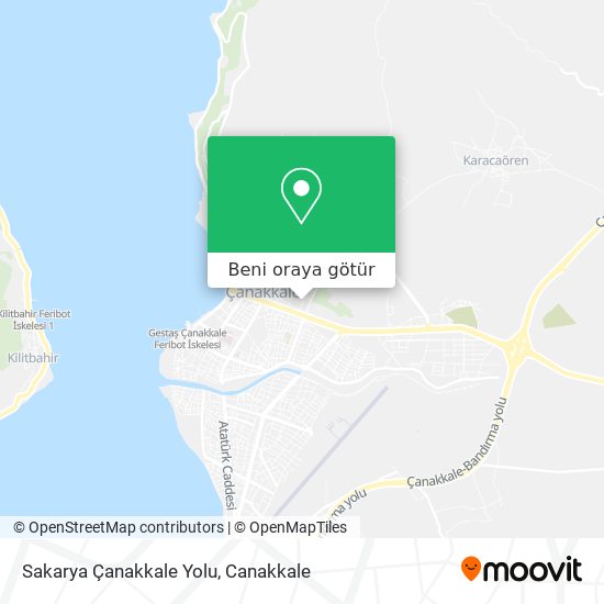 Sakarya Çanakkale Yolu harita