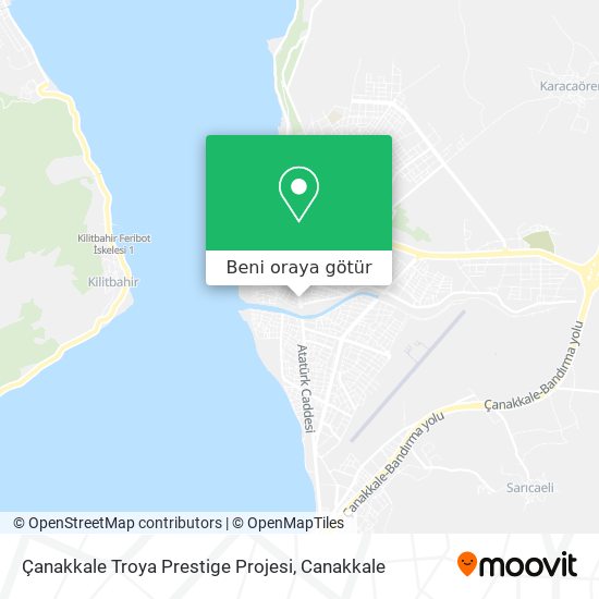 Çanakkale Troya Prestige Projesi harita